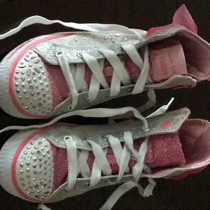 Twinkle toes high top side zipper sneakers